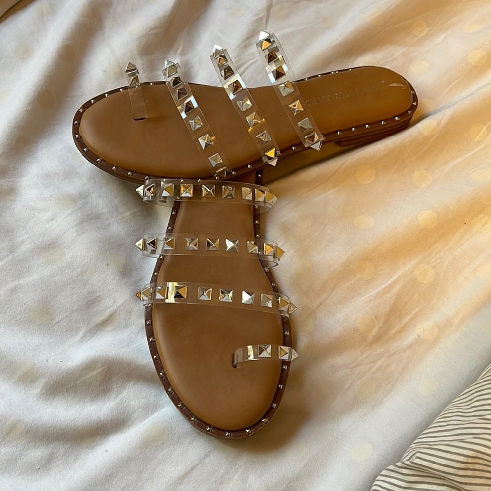 Sincerely Jules clear studded sandal